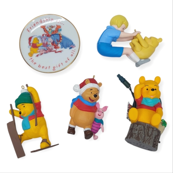 Set of 5 Hallmark Winnie the Pooh ornaments Boxed - Picture 1 of 4